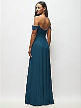 Alt View 6 Thumbnail - Atlantic Blue Off-the-Shoulder Basque Neck Maxi Dress with Flounce Sleeves