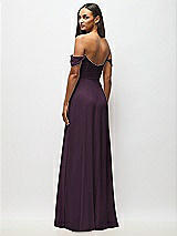 Alt View 6 Thumbnail - Aubergine Off-the-Shoulder Basque Neck Maxi Dress with Flounce Sleeves
