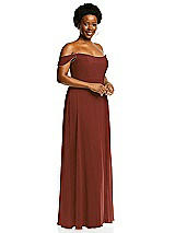 Alt View 2 Thumbnail - Auburn Moon Off-the-Shoulder Basque Neck Maxi Dress with Flounce Sleeves