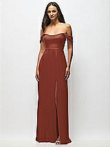 Alt View 4 Thumbnail - Auburn Moon Off-the-Shoulder Basque Neck Maxi Dress with Flounce Sleeves