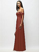 Alt View 5 Thumbnail - Auburn Moon Off-the-Shoulder Basque Neck Maxi Dress with Flounce Sleeves