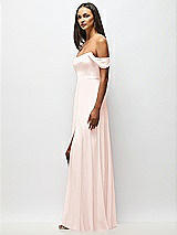 Alt View 5 Thumbnail - Blush Off-the-Shoulder Basque Neck Maxi Dress with Flounce Sleeves