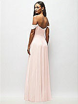 Alt View 6 Thumbnail - Blush Off-the-Shoulder Basque Neck Maxi Dress with Flounce Sleeves