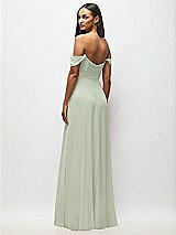 Alt View 6 Thumbnail - Celadon Off-the-Shoulder Basque Neck Maxi Dress with Flounce Sleeves