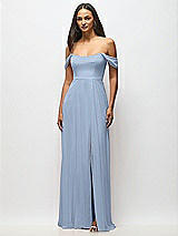 Alt View 4 Thumbnail - Cloudy Off-the-Shoulder Basque Neck Maxi Dress with Flounce Sleeves