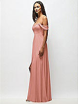 Alt View 5 Thumbnail - Desert Rose Off-the-Shoulder Basque Neck Maxi Dress with Flounce Sleeves
