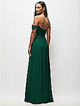 Alt View 6 Thumbnail - Hunter Green Off-the-Shoulder Basque Neck Maxi Dress with Flounce Sleeves