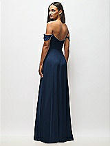 Alt View 6 Thumbnail - Midnight Navy Off-the-Shoulder Basque Neck Maxi Dress with Flounce Sleeves