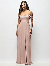 Alt View 4 Thumbnail - Neu Nude Off-the-Shoulder Basque Neck Maxi Dress with Flounce Sleeves