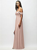 Alt View 5 Thumbnail - Neu Nude Off-the-Shoulder Basque Neck Maxi Dress with Flounce Sleeves
