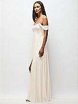 Alt View 5 Thumbnail - Oat Off-the-Shoulder Basque Neck Maxi Dress with Flounce Sleeves