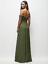 Alt View 6 Thumbnail - Olive Green Off-the-Shoulder Basque Neck Maxi Dress with Flounce Sleeves