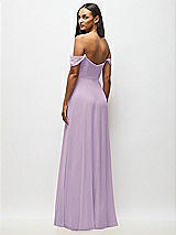 Alt View 6 Thumbnail - Pale Purple Off-the-Shoulder Basque Neck Maxi Dress with Flounce Sleeves