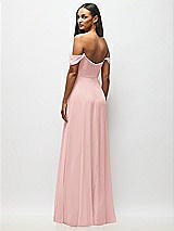 Alt View 6 Thumbnail - Rose Off-the-Shoulder Basque Neck Maxi Dress with Flounce Sleeves