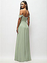 Alt View 6 Thumbnail - Sage Off-the-Shoulder Basque Neck Maxi Dress with Flounce Sleeves