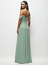 Alt View 6 Thumbnail - Seagrass Off-the-Shoulder Basque Neck Maxi Dress with Flounce Sleeves