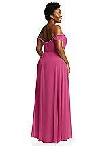 Alt View 3 Thumbnail - Tea Rose Off-the-Shoulder Basque Neck Maxi Dress with Flounce Sleeves