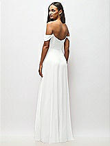 Alt View 6 Thumbnail - White Off-the-Shoulder Basque Neck Maxi Dress with Flounce Sleeves