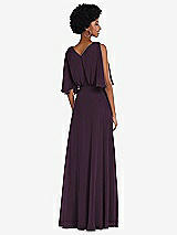 Alt View 3 Thumbnail - Aubergine V-Neck Split Sleeve Blouson Bodice Maxi Dress