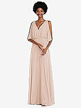 Alt View 1 Thumbnail - Cameo V-Neck Split Sleeve Blouson Bodice Maxi Dress