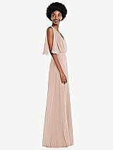 Alt View 2 Thumbnail - Cameo V-Neck Split Sleeve Blouson Bodice Maxi Dress