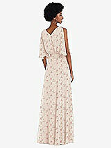 Alt View 3 Thumbnail - Coquette Floral Print V-Neck Split Sleeve Blouson Bodice Maxi Dress