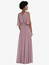 Alt View 3 Thumbnail - Dusty Rose V-Neck Split Sleeve Blouson Bodice Maxi Dress