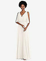 Alt View 1 Thumbnail - Ivory V-Neck Split Sleeve Blouson Bodice Maxi Dress