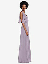 Alt View 2 Thumbnail - Lilac Haze V-Neck Split Sleeve Blouson Bodice Maxi Dress