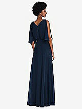 Alt View 3 Thumbnail - Midnight Navy V-Neck Split Sleeve Blouson Bodice Maxi Dress