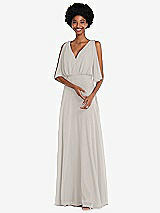 Alt View 1 Thumbnail - Oyster V-Neck Split Sleeve Blouson Bodice Maxi Dress