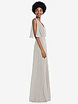 Alt View 2 Thumbnail - Oyster V-Neck Split Sleeve Blouson Bodice Maxi Dress