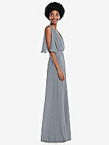 Alt View 2 Thumbnail - Platinum V-Neck Split Sleeve Blouson Bodice Maxi Dress