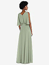 Alt View 3 Thumbnail - Sage V-Neck Split Sleeve Blouson Bodice Maxi Dress