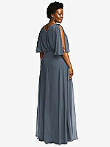 Rear View Thumbnail - Silverstone V-Neck Split Sleeve Blouson Bodice Maxi Dress