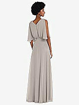 Alt View 3 Thumbnail - Taupe V-Neck Split Sleeve Blouson Bodice Maxi Dress