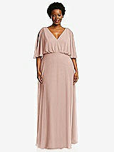 Front View Thumbnail - Toasted Sugar V-Neck Split Sleeve Blouson Bodice Maxi Dress