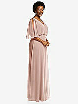 Side View Thumbnail - Toasted Sugar V-Neck Split Sleeve Blouson Bodice Maxi Dress