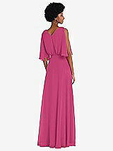 Alt View 3 Thumbnail - Tea Rose V-Neck Split Sleeve Blouson Bodice Maxi Dress