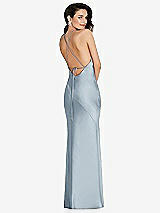 Rear View Thumbnail - Mist Halter Convertible Strap Bias Slip Dress With Front Slit