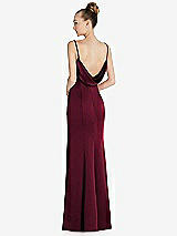 Front View Thumbnail - Cabernet Draped Cowl-Back Princess Line Dress with Front Slit