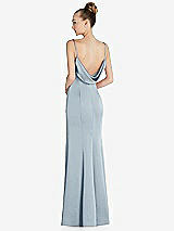 Front View Thumbnail - Mist Draped Cowl-Back Princess Line Dress with Front Slit