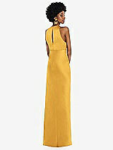 Rear View Thumbnail - NYC Yellow Jewel Neck Sleeveless Maxi Dress with Bias Skirt