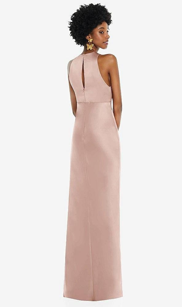 Back View - Toasted Sugar Jewel Neck Sleeveless Maxi Dress with Bias Skirt