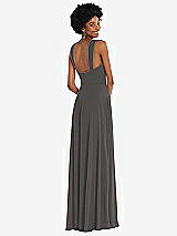 Rear View Thumbnail - Caviar Gray Contoured Wide Strap Sweetheart Maxi Dress