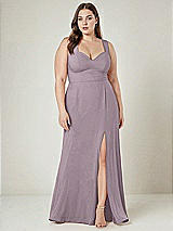 Alt View 1 Thumbnail - Lilac Dusk Contoured Wide Strap Sweetheart Maxi Dress