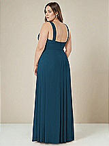 Alt View 2 Thumbnail - Atlantic Blue Contoured Wide Strap Sweetheart Maxi Dress