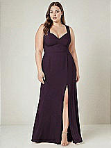 Alt View 1 Thumbnail - Aubergine Contoured Wide Strap Sweetheart Maxi Dress