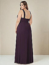 Alt View 2 Thumbnail - Aubergine Contoured Wide Strap Sweetheart Maxi Dress