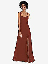 Front View Thumbnail - Auburn Moon Contoured Wide Strap Sweetheart Maxi Dress